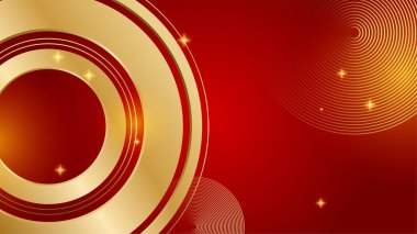 Soyut lüks kırmızı ve altın arkaplan. Sunum tasarımı, el ilanı, sosyal medya kapağı, web pankartı, teknoloji afişi için modern modaya uygun taze renge sahip soyut bir arkaplan