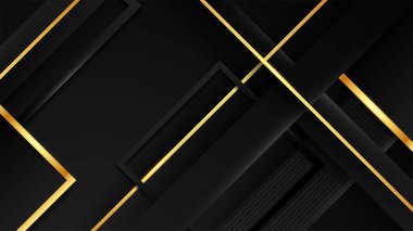 Soyut siyah ve altın rengi lüks arka plan