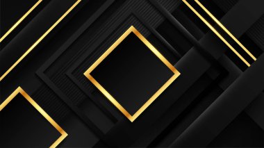 Soyut siyah ve altın rengi lüks arka plan