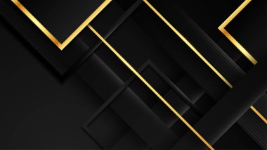 Soyut siyah ve altın rengi lüks arka plan