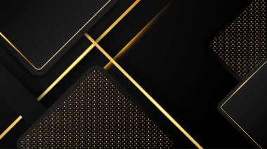 Soyut siyah ve altın rengi lüks arka plan