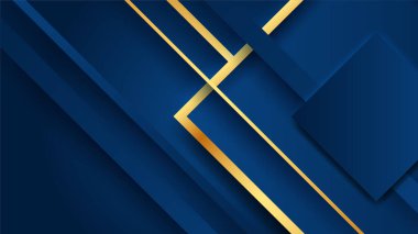 Soyut lüks mavi ve altın arkaplan. Vektör illüstrasyonu soyut grafik tasarım sancak modeli sunum arkaplan şablonu.