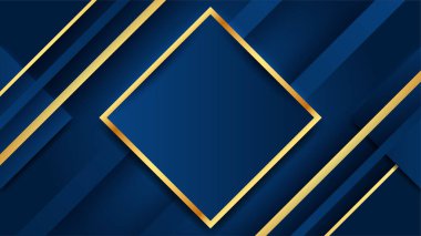 Soyut lüks mavi ve altın arkaplan. Vektör illüstrasyonu soyut grafik tasarım sancak modeli sunum arkaplan şablonu.