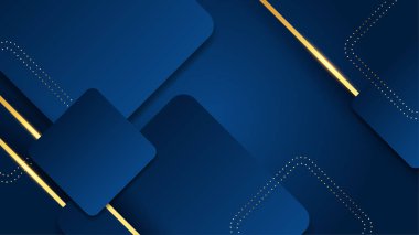 Soyut lüks mavi ve altın arkaplan. Vektör illüstrasyonu soyut grafik tasarım sancak modeli sunum arkaplan şablonu.