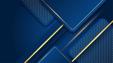 Soyut lüks mavi ve altın arkaplan. Vektör illüstrasyonu soyut grafik tasarım sancak modeli sunum arkaplan şablonu.