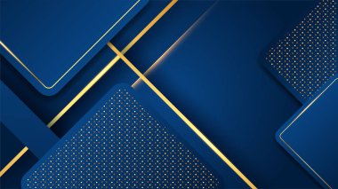 Soyut lüks mavi ve altın arkaplan. Vektör illüstrasyonu soyut grafik tasarım sancak modeli sunum arkaplan şablonu.