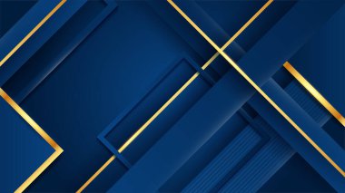 Soyut lüks mavi ve altın arkaplan. Vektör illüstrasyonu soyut grafik tasarım sancak modeli sunum arkaplan şablonu.