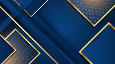 Soyut lüks mavi ve altın arkaplan. Vektör illüstrasyonu soyut grafik tasarım sancak modeli sunum arkaplan şablonu.