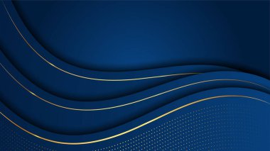 Soyut lüks mavi ve altın arkaplan. Vektör illüstrasyonu soyut grafik tasarım sancak modeli sunum arkaplan şablonu.