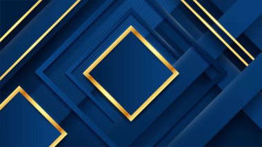 Soyut lüks mavi ve altın arkaplan. Vektör illüstrasyonu soyut grafik tasarım sancak modeli sunum arkaplan şablonu.