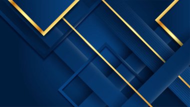 Soyut lüks mavi ve altın arkaplan. Vektör illüstrasyonu soyut grafik tasarım sancak modeli sunum arkaplan şablonu.