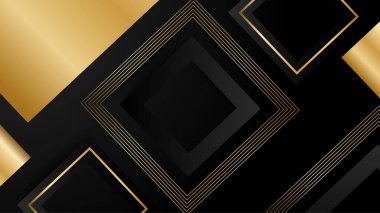 Soyut siyah ve altın rengi modern parlak desenli şekiller soyut arkaplan