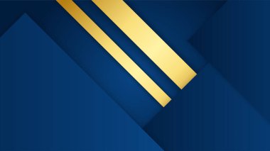 Soyut şablon mavi geometrik köşegen arkaplan ve altın çizgi. Lüks stil.