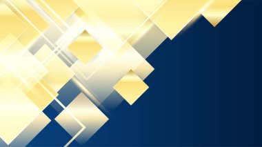 Soyut şablon mavi geometrik köşegen arkaplan ve altın çizgi. Lüks stil.