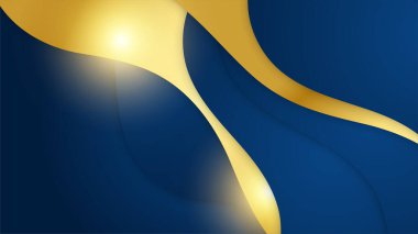 Soyut şablon mavi geometrik köşegen arkaplan ve altın çizgi. Lüks stil.