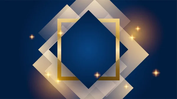 抽象的な豪華な青と金の背景 プレゼンテーションデザイン チラシ ソーシャルメディアカバー ウェブバナー 技術バナーのための現代的な流行の新鮮な色と抽象的な背景 — ストックベクタ