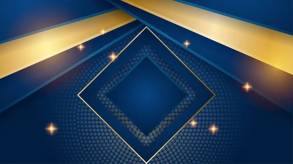 Абстрактный Роскошный Синий Золотой Фон Абстрактный Фон Современным Триумфальным Свежим — стоковый вектор
