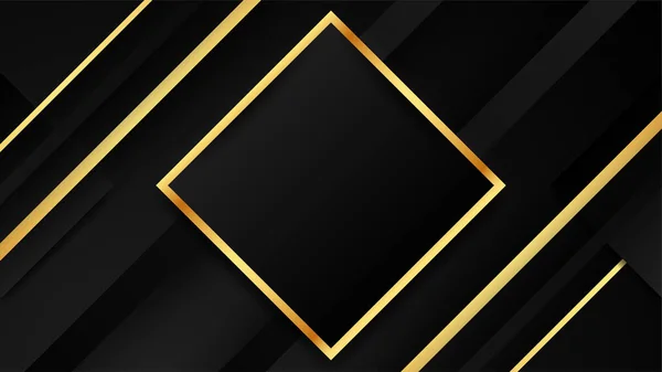 Abstraktní Černé Zlaté Luxusní Pozadí — Stockový vektor