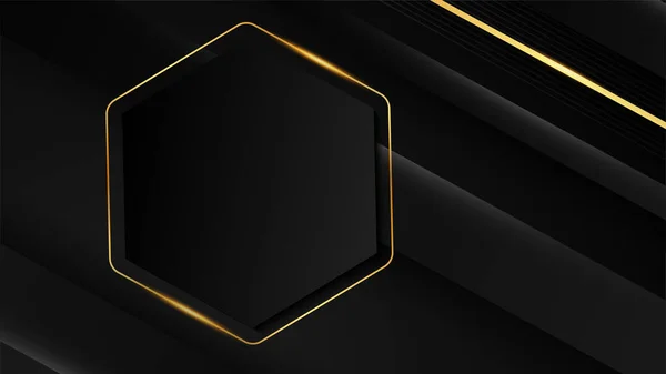Abstract Zwart Goud Luxe Achtergrond — Stockvector