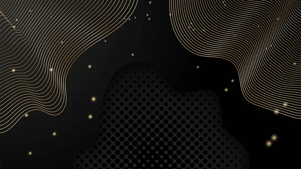 Абстрактные Черно Золотые Современные Блестящие Текстурированные Формы Абстрактного Фона — стоковый вектор