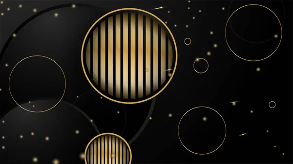 アブストラクト黒と金の現代光沢のあるテクスチャ形状アブストラクト背景 — ストックベクタ
