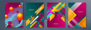 Abstract trendy gradient flowing geometric pattern background texture for poster cover design. Minimal color gradient banner template. Modern vector wave shape for brochure and social media template clipart