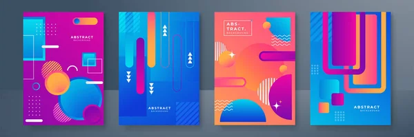 Abstracte Trendy Gradiënt Vloeiende Geometrische Patroon Achtergrond Textuur Voor Poster — Stockvector