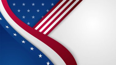 Amerikan ulusal bayrağıyla Bağımsızlık Günü 'nün 4 Temmuz' u kutlu olsun. Evrensel Amerikan bayrağı. Vektör çizimi. Anma Günü, İşçi Bayramı, sunum, vatanseverlik ve seçim için tasarlandı.