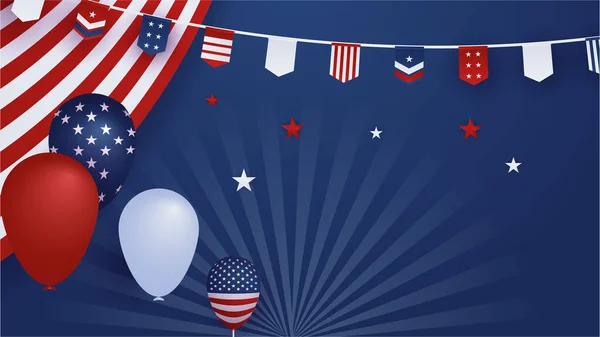 Χαρούμενη Ιουλίου Ημέρα Ανεξαρτησίας Των Ηπα Φόντο Αμερικανική Εθνική Σημαία — Διανυσματικό Αρχείο