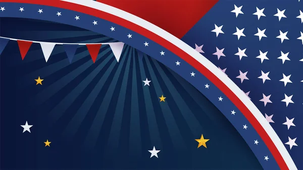 Gelukkige Juli Usa Independence Day Achtergrond Met Amerikaanse Nationale Vlag — Stockvector