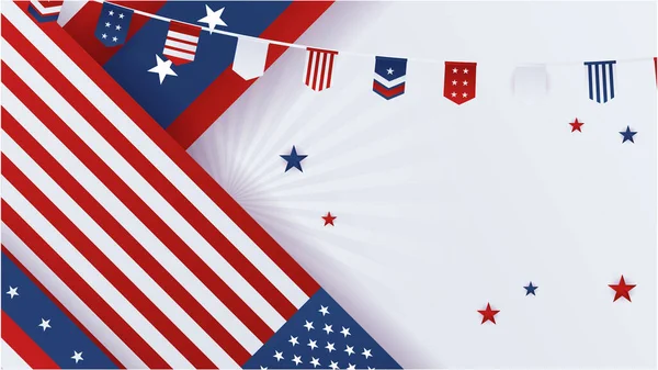 Szczęśliwego Lipca Usa Tle Dzień Niepodległości Amerykańską Flagą Narodową Uniwersalny — Wektor stockowy