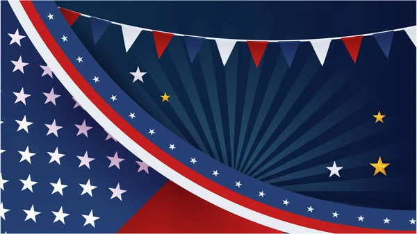 Gelukkige Juli Usa Independence Day Achtergrond Met Amerikaanse Nationale Vlag — Stockvector