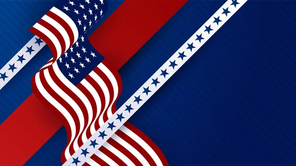 Happy Juli Usa Independence Day Hintergrund Mit Amerikanischer Nationalflagge Universelle — Stockvektor
