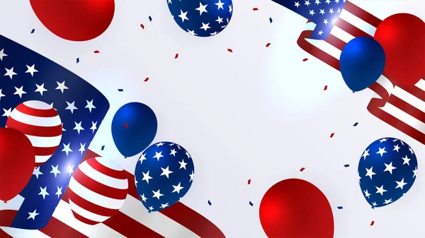 Happy 4Th July Usa Independence Day Background American National Flag — Stockový vektor
