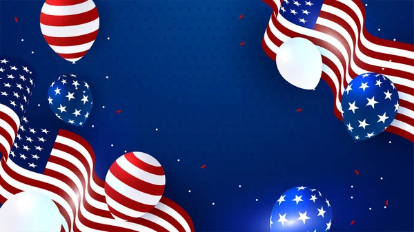 Buon Luglio Usa Independence Day Sfondo Con Bandiera Nazionale Americana — Vettoriale Stock