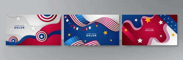 Happy Juli Usa Independence Day Hintergrund Mit Amerikanischer Nationalflagge Universelle — Stockvektor