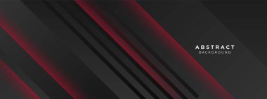 Asgari siyah ve kırmızı geometrik şekiller soyut modern arka plan tasarımı. Pankart için tasarım