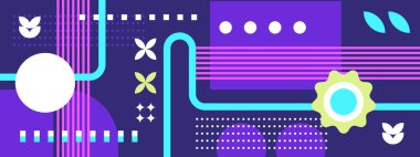 Soyut geometrik şekilli vintage vektör pankartı tasarımı