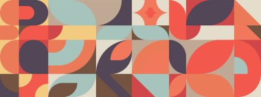 Renkli geometrik Retro desen tasarım pankartı