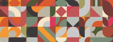 Vintage gradyan geometrik desen yatay pankart