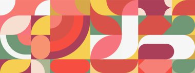 Vintage gradyan geometrik desen yatay pankart