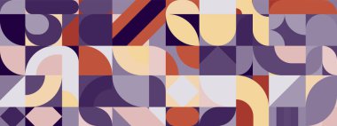 Klasik soyut geometrik renkli retro tasarım pankartı