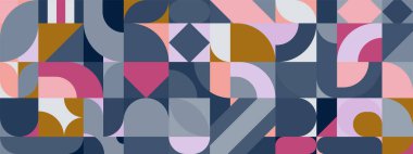 Klasik soyut geometrik renkli retro tasarım pankartı