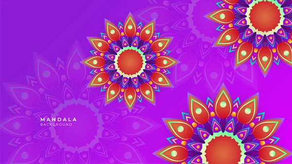 Modèle Mandala Ethnique Coloré Décoratif Élément Design Pour Carte Vœux — Image vectorielle