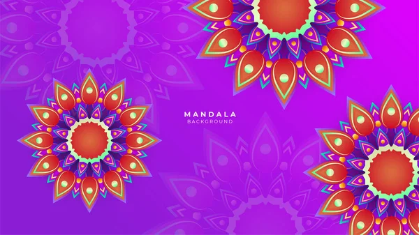 Mandala Floreale Disegno Colorato Con Sfondo Verde Design Modello Ramadan — Vettoriale Stock