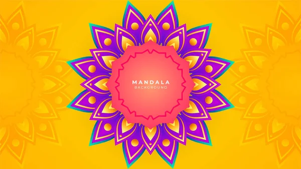 Kwiatowa Mandala Kolorowym Wzorze Zielonym Tłem Dla Projektu Szablonu Ramadan — Wektor stockowy