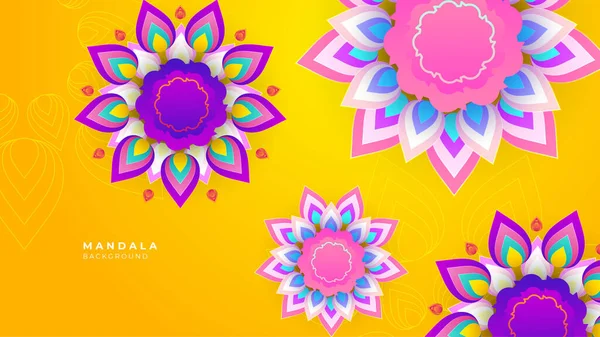 Patrón Decorativo Mandala Étnico Colorido Elemento Diseño Para Tarjeta Felicitación — Vector de stock