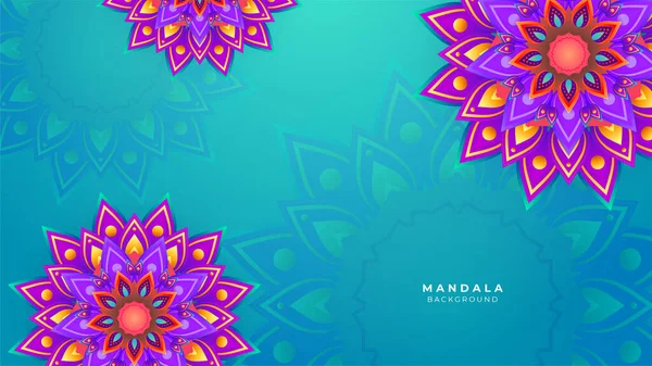 Glad Diwali Ljusgrön Bakgrund Med Diwali Blomma Element Och Mandala — Stock vektor