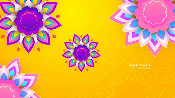Abstrakte Hintergrund Mit Bunten Blume Mandala Vintage Dekorative Tropfen Ornament — Stockvektor