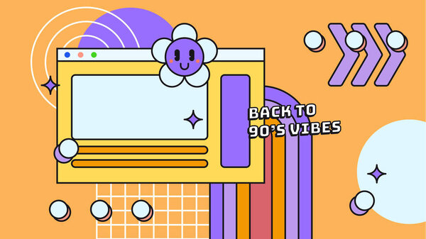 векторный красочный Мемфис стиль ностальгический фон